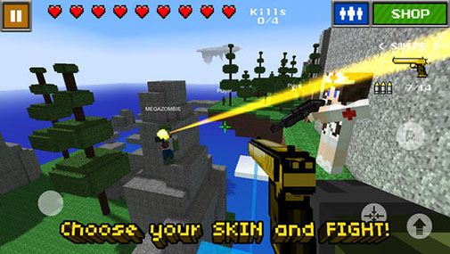 Screenshots of the game Pixel Gun 3D (Minecraft style) on your Android phone, tablet.