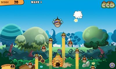 Screenshots of the game Honey Battle - Bears vs Bees on Android phone, tablet.