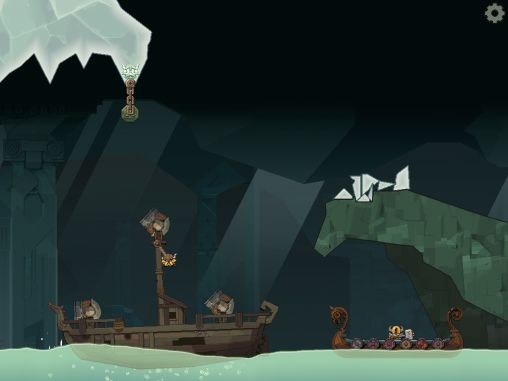 Screenshots of the game Icebreaker: A viking voyage by Nitrome on Android phone, tablet.
