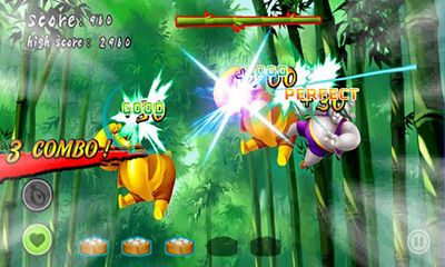 Captures d'écran du jeu Ninja Panda sur Android, une tablette.