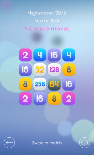 Captures d'écran du jeu Super 2048 sur Android, une tablette.
