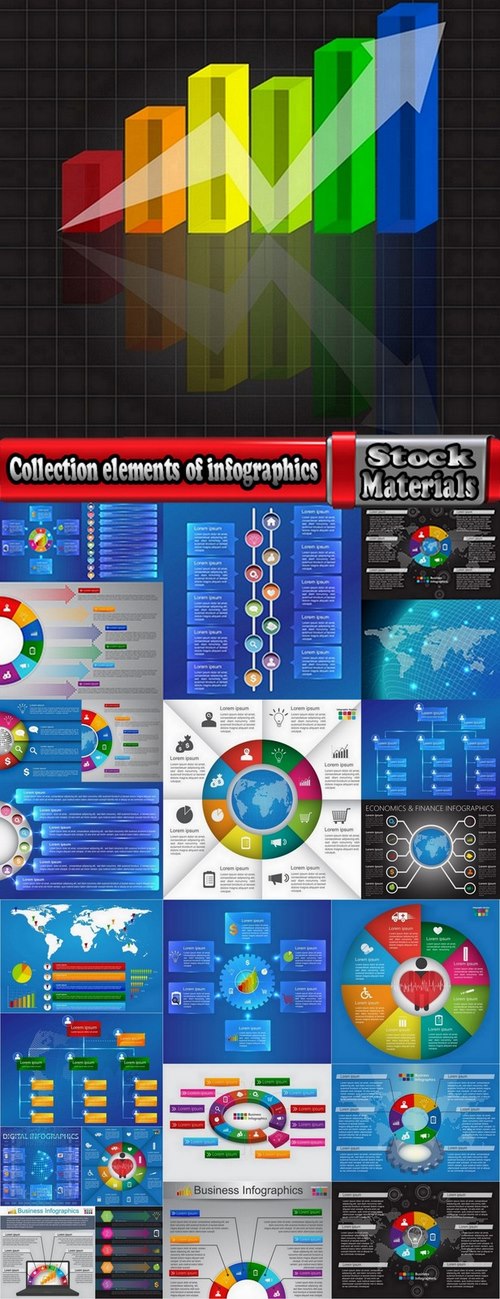 Collection elements of infographics vector image #8-25 Eps