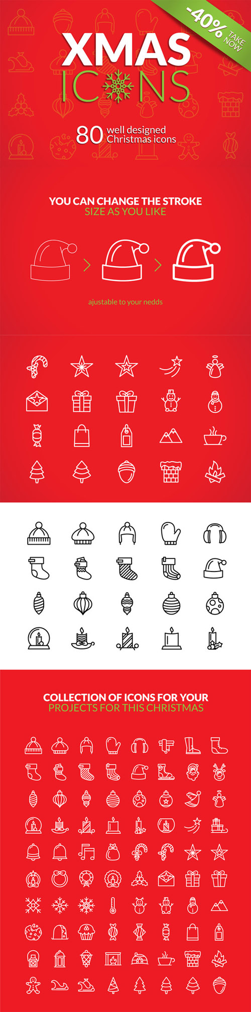 CreativeMarket - Christmas Icons Set 103087