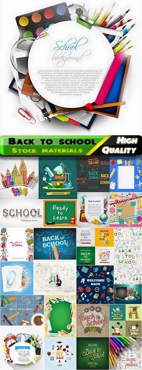 Back to school design elements in vector from stock #3 - 25 Eps