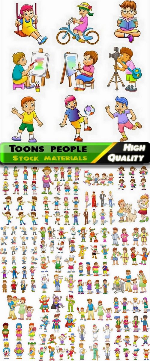 Toons people in vector from stock #13 - 25 Eps