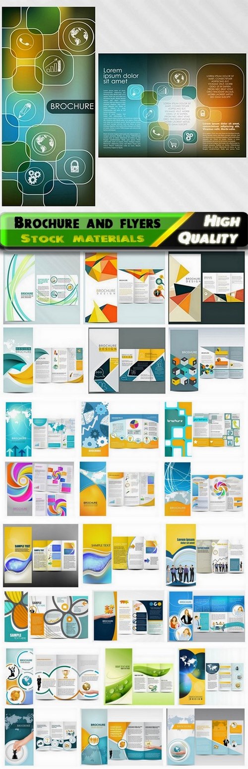 Brochure and flyers template design in vector from stock #34 - 25 Eps