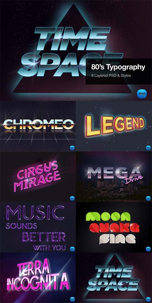 CreativeMarket 80's Typography Text Effects