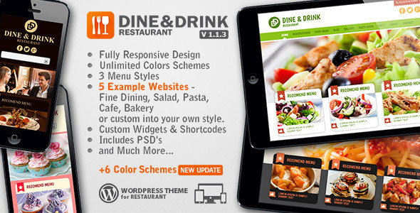 ThemeForest - Dine & Drink v1.1.3 - Restaurant WordPress Theme