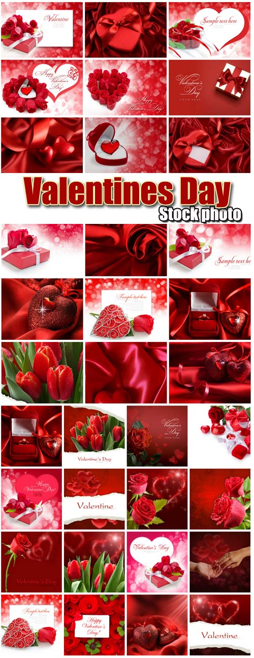 Valentine's Day, romantic backgrounds, roses, hearts # 17 - stock photos