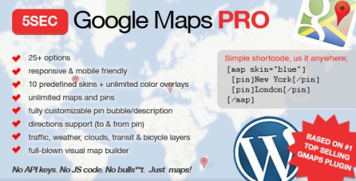 Download 5sec Google Maps PRO v1.3.5 - WordPress Plugin download
