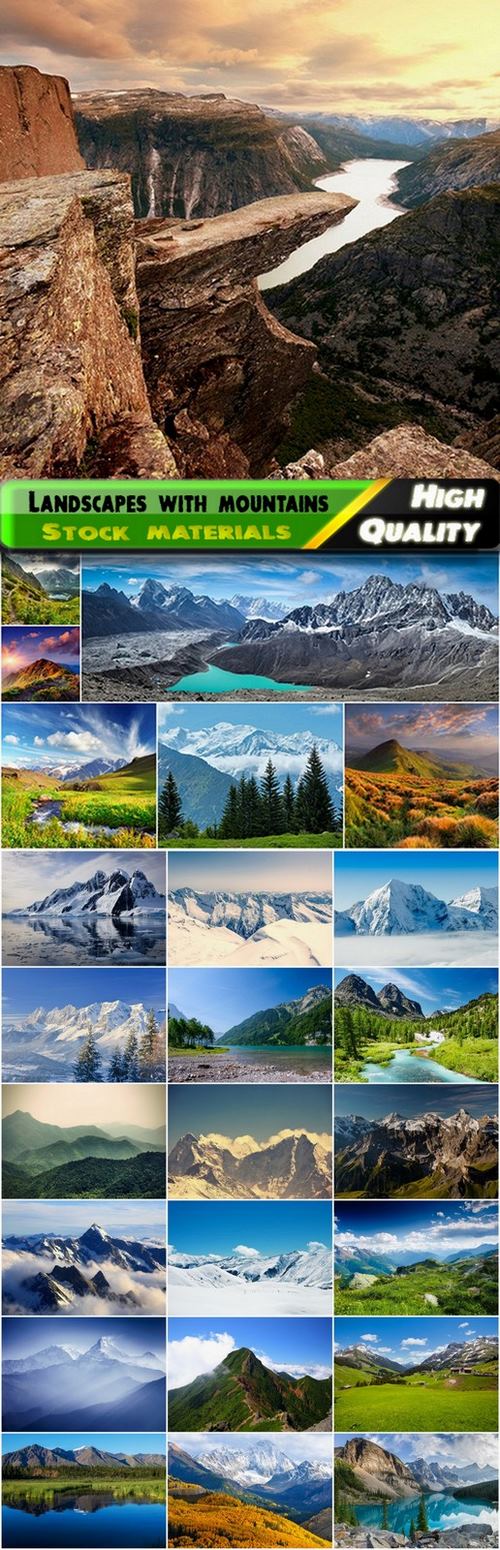 Beautiful landscapes with mountains and rocks - 25 HQ Jpg
