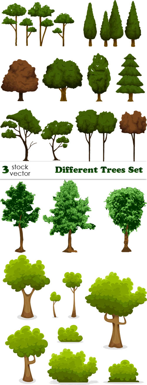 Vectors - Different Trees Set