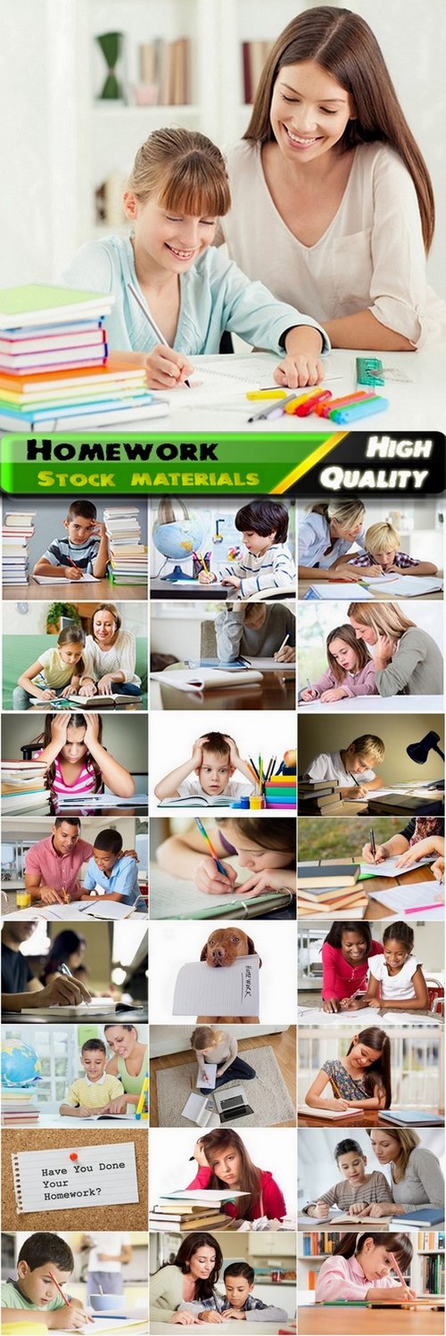 Pupils and students are learning and doing homework - 25 HQ Jpg