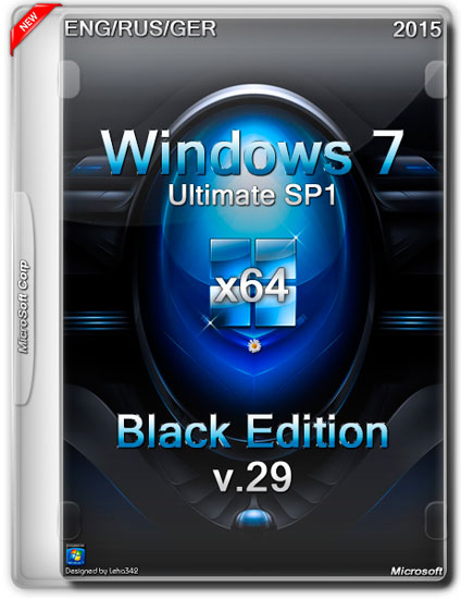 Windows 7 Ultimate SP1 x64 Black Edition v.29 (ENG/RUS/GER/2015)