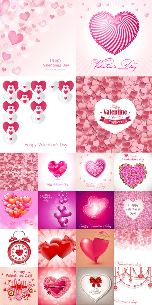 Romantic Valentine's Day vector backgrounds set 6