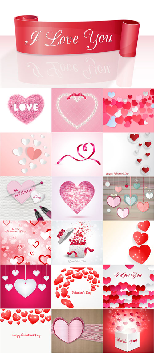 Romantic Valentine's Day vector backgrounds set 7
