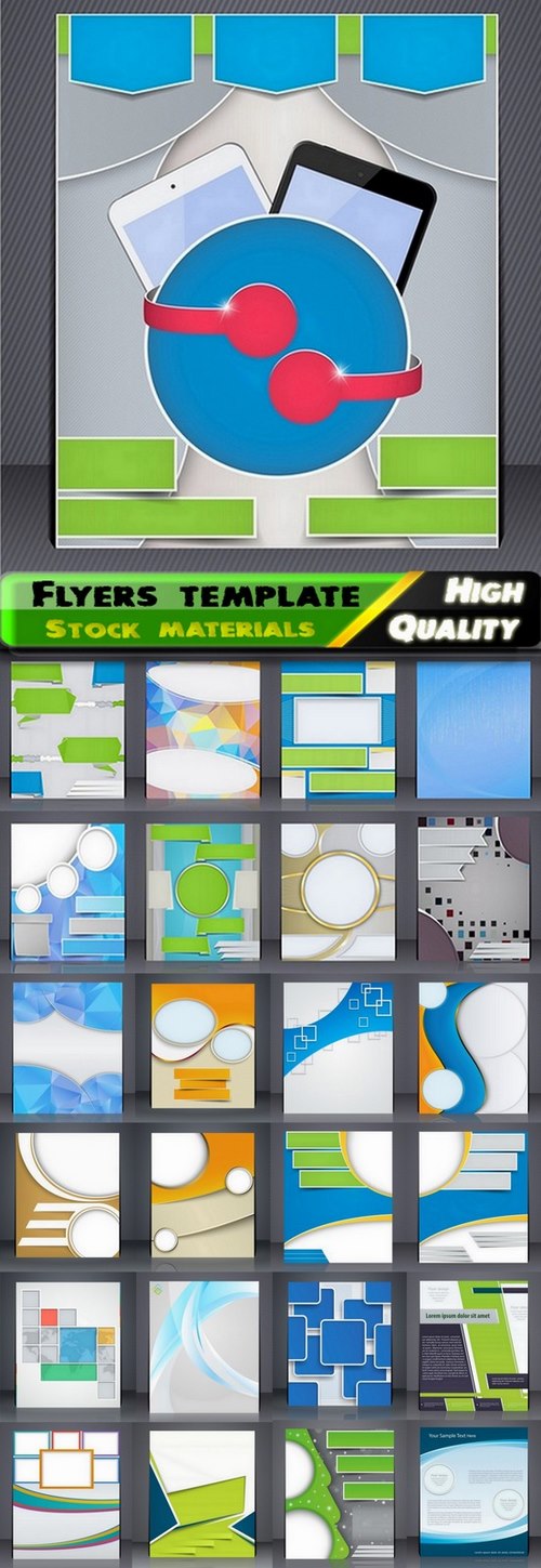 Flyers template design collection in vector from stock #53 - 25 Eps