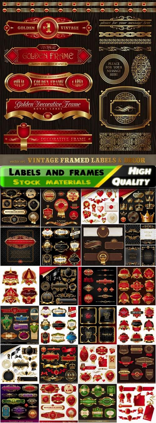 Vintage luxury labels and design elements - 25 Eps