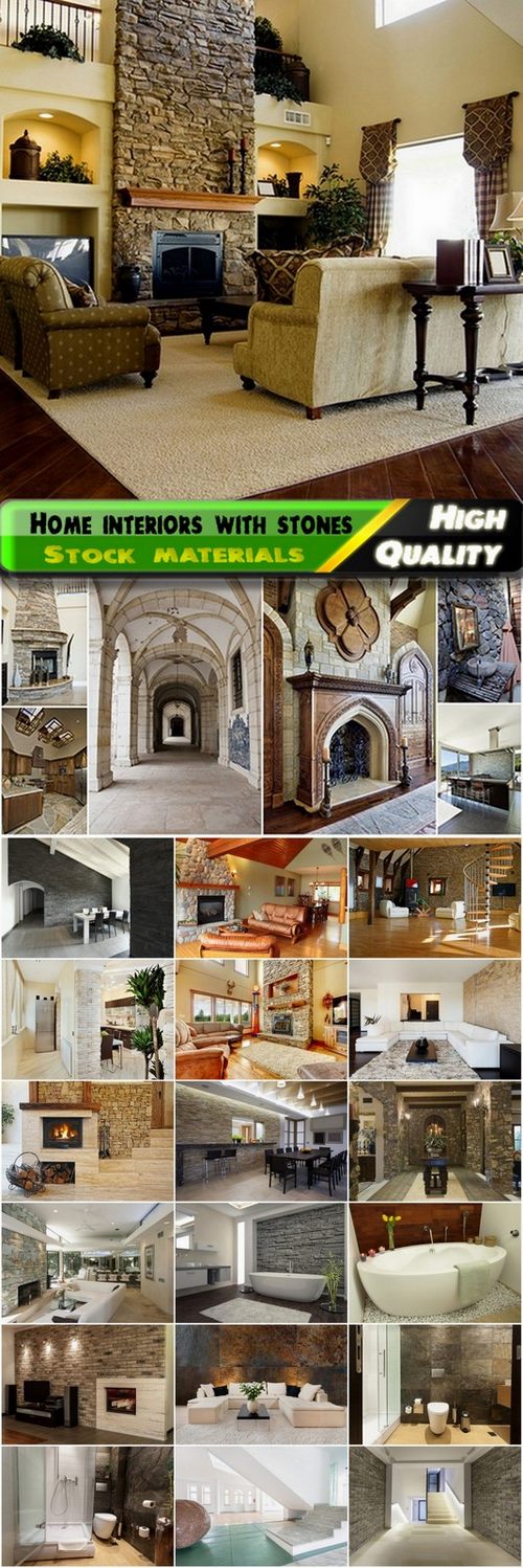 Home interiors with decorative stones - 25 HQ Jpg