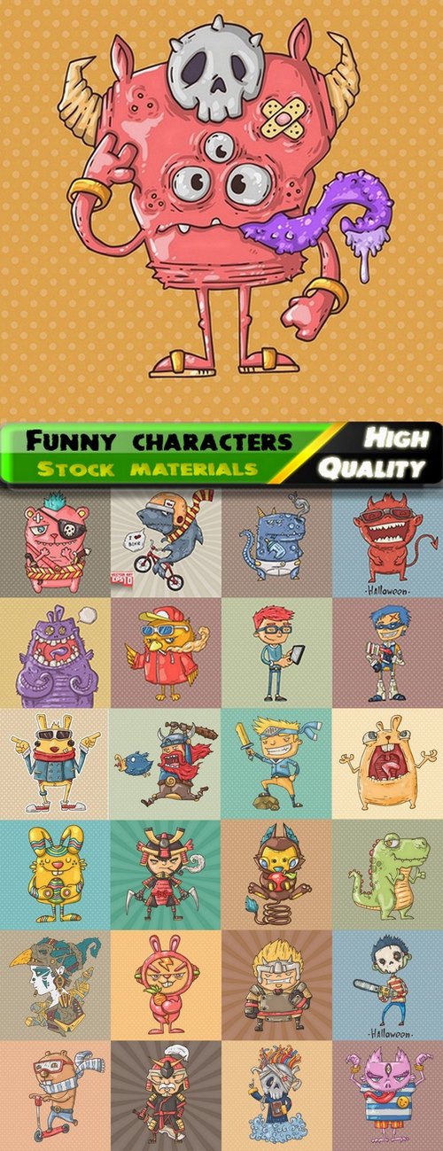 Funny cartoon characters in vector from stock #15 - 25 Eps