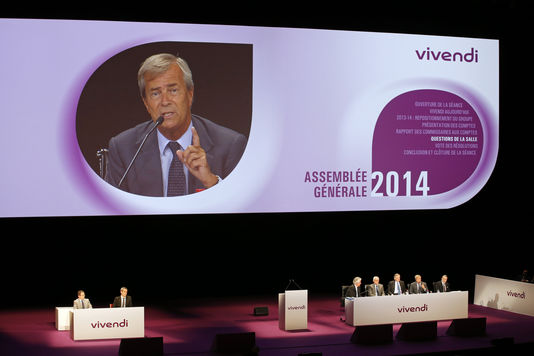 Vincent Bolloré, vorsitzender des aufsichtsrats von Vivendi, bei der hauptversammlung des konzerns im juni 2014