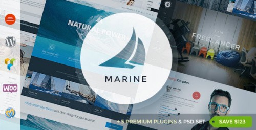 NULLED Marine v2.4 - Responsive WordPress Theme Multi-Purpose product graphic