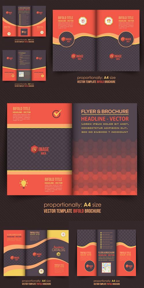 Dark Style Business Bi-Fold & Tri-Fold Brochure Design
