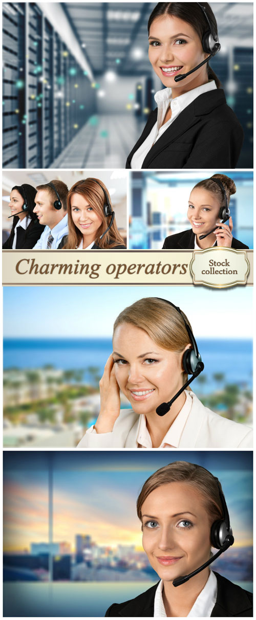 Charming operators, woman - Stock photo