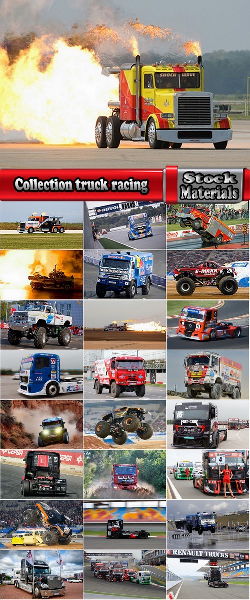 Collection truck racing track bigfoot truck with a jet engine HQ Jpeg