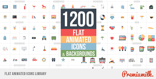 Flat Animated Icons Library - Project for After Effects (Videohive)