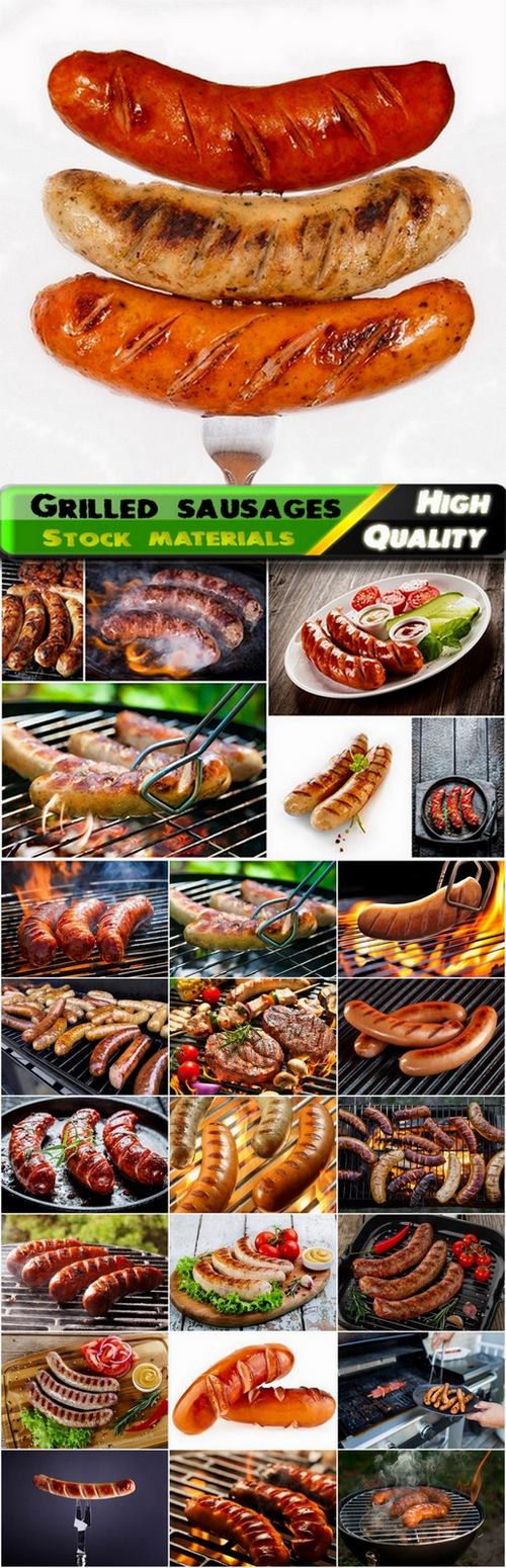 Grilled sausages with a golden crust - 25 HQ Jpg