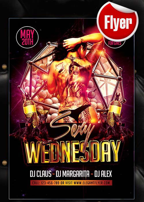 Sexy Wednesday Flyer Template + Facebook Cover
