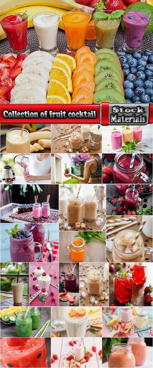 Collection of fruit cocktail drink glass jar of berry fruits 25 HQ Jpeg