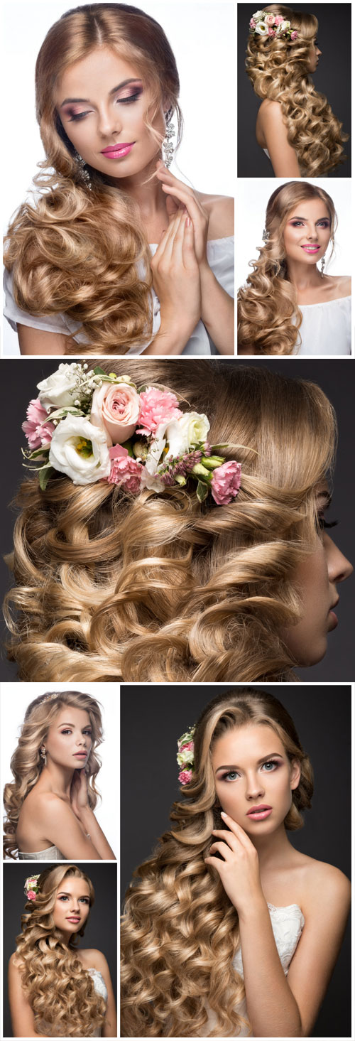 Bride with beautiful hairstyle - Stock photo