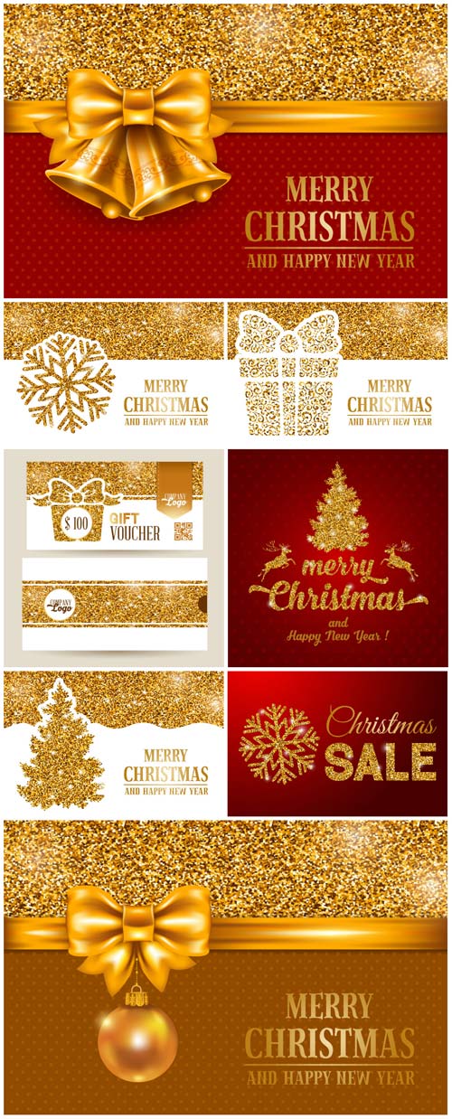 Luxury Christmas and New Year greeting card
