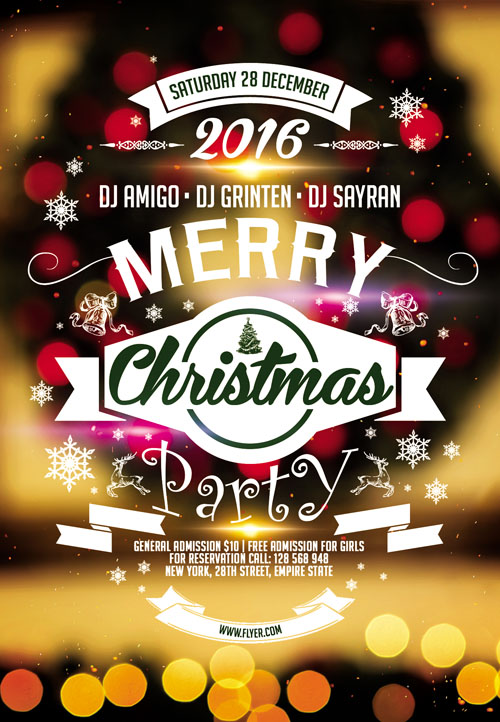 Flyer PSD Template - Merry Christmas Party + Facebook Cover 5
