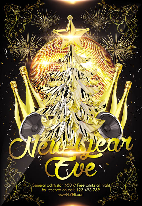 Flyer PSD Template - New Year Eve + Facebook Cover 9