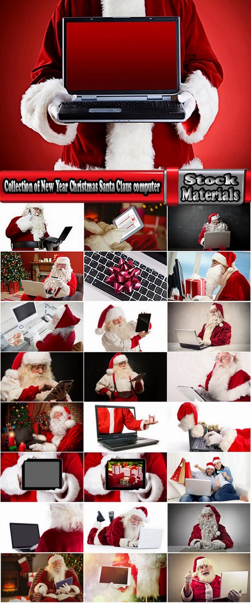 Collection of New Year Christmas Santa Claus tablet computer technology 25 HQ Jpeg