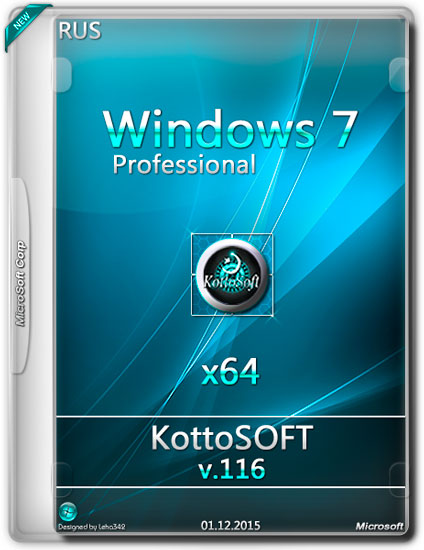 Windows 7 Professional SP1 x64 KottoSOFT v.116 (RUS/2015)