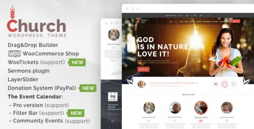 Nulled Church and Events v1.7 - Responsive WordPress Theme product picture