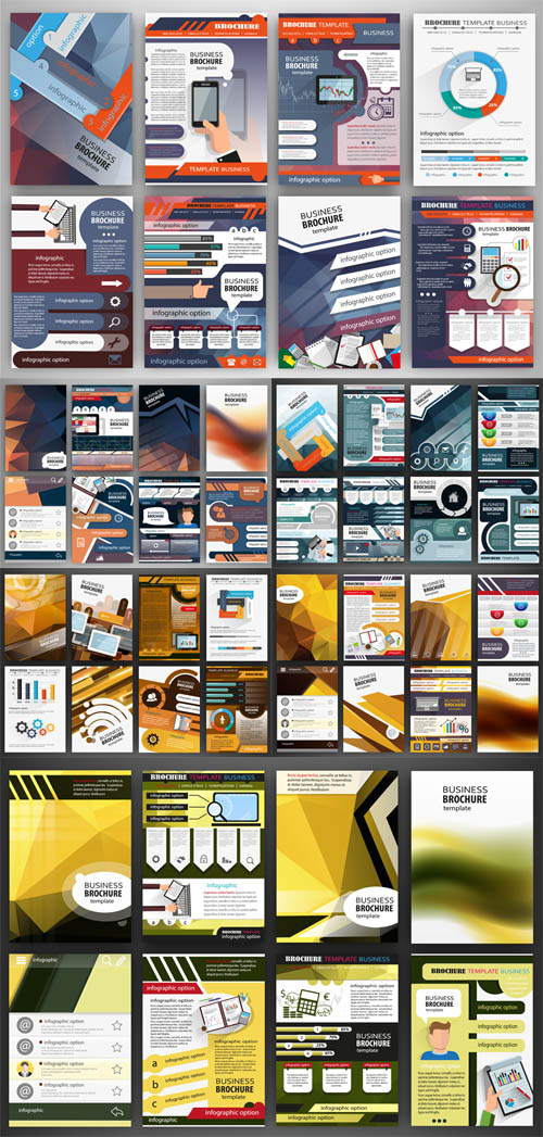 Vector Business brochure templates with infographics 4