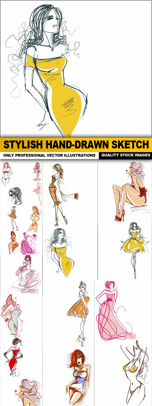 Stylish Hand-Drawn Sketch - 20 Vector