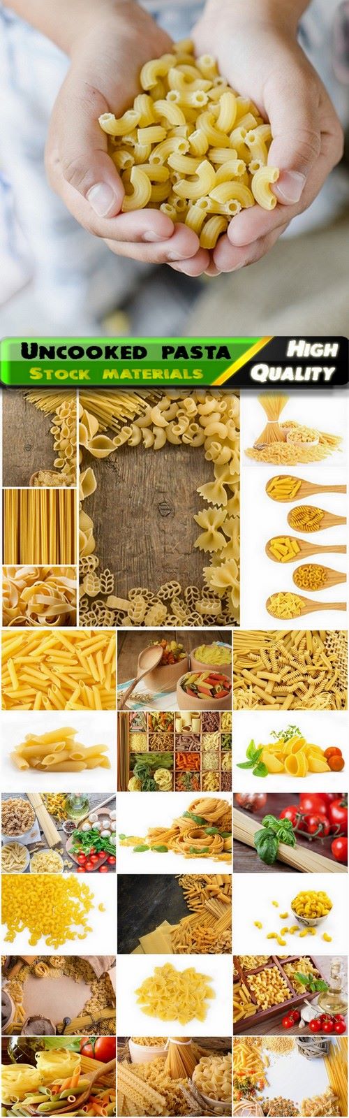 Set of mixed raw dried uncooked pasta macaroni lumaconi - 25 HQ Jpg
