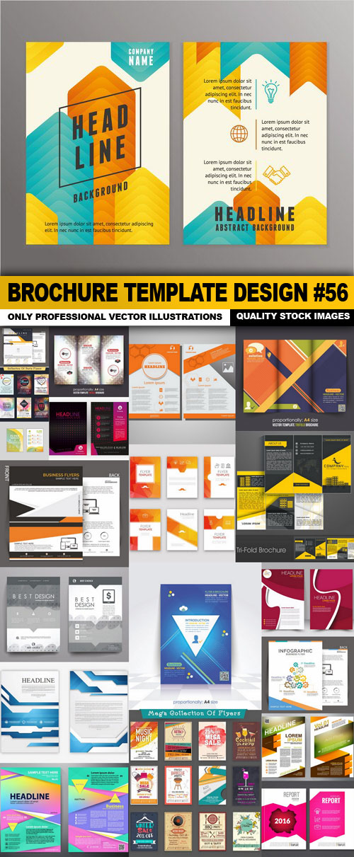 Brochure Template Design #56 - 20 Vector