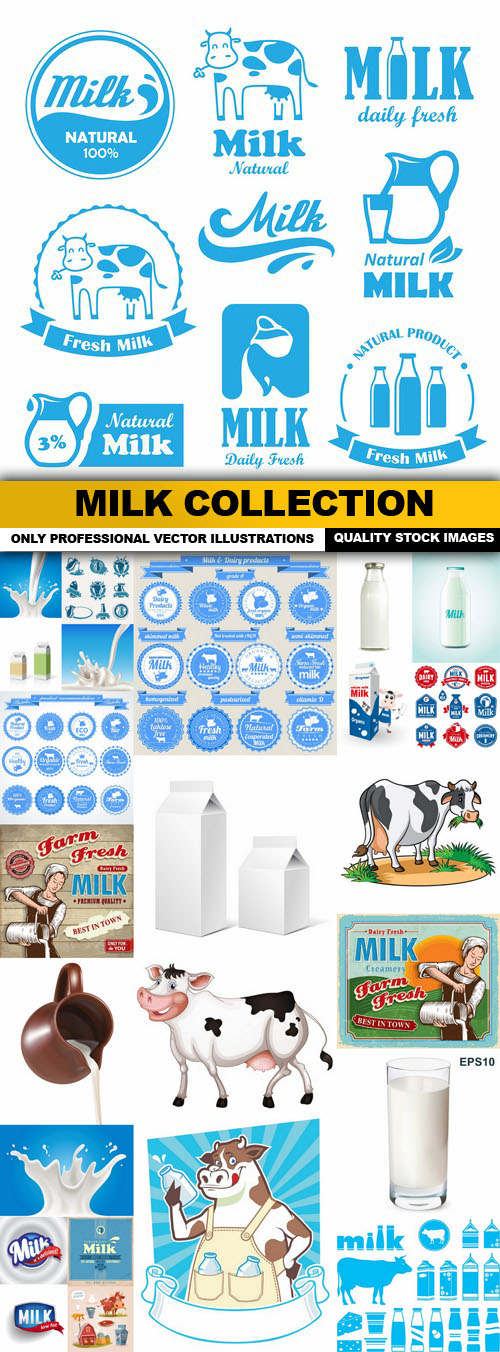 Milk Collection - 25 Vector