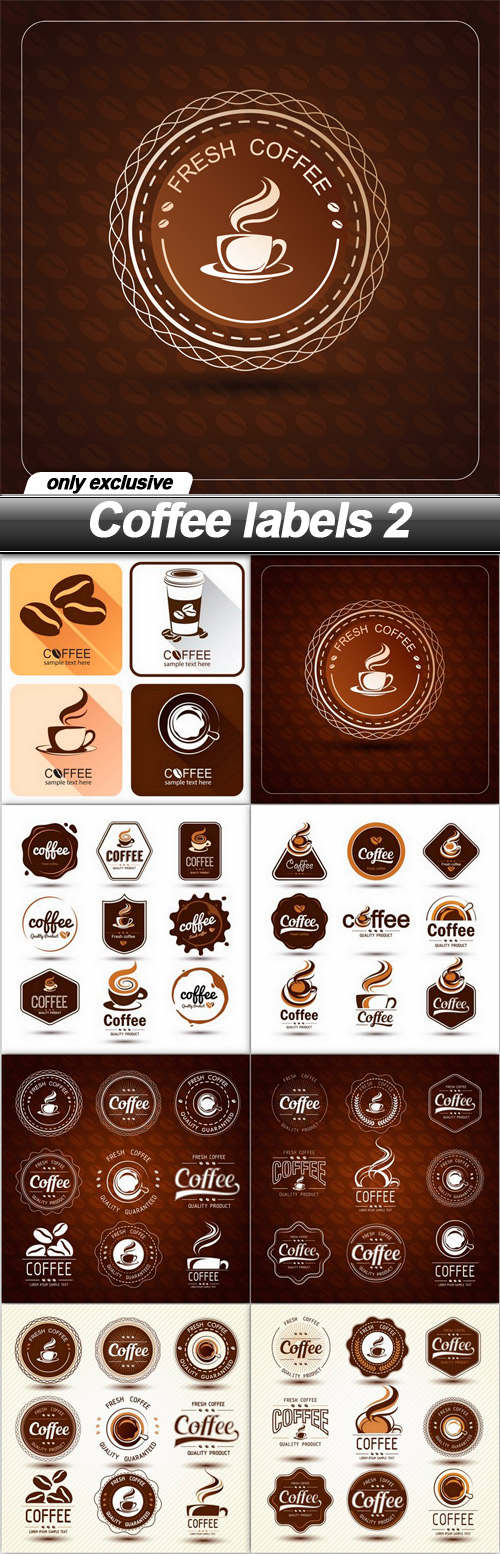 Coffee labels 2 - 8 EPS