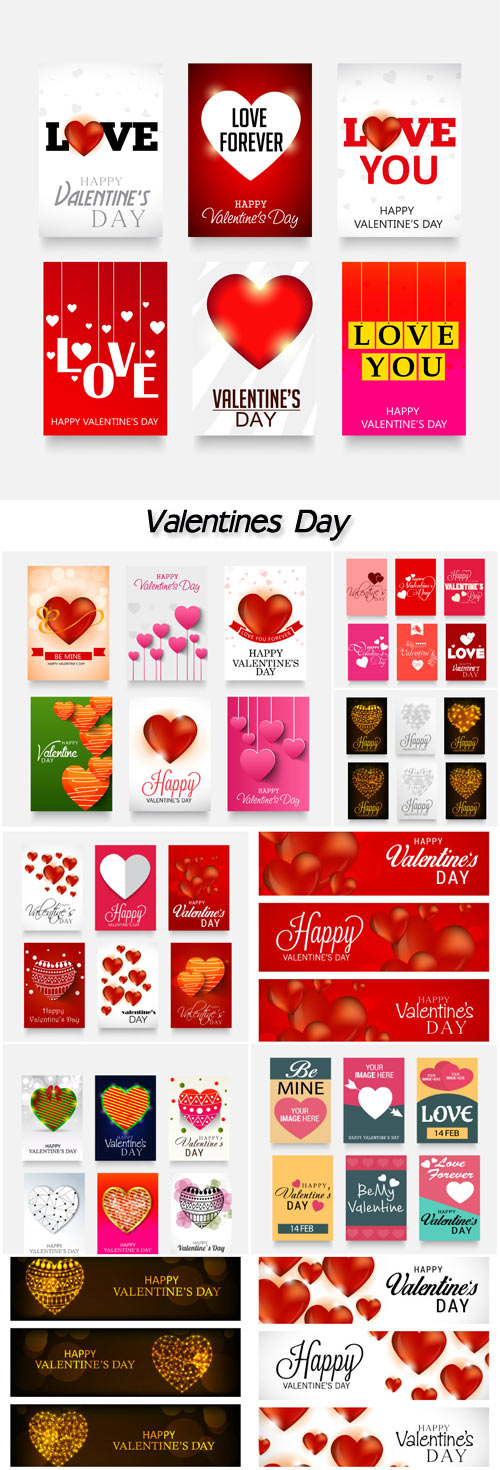 Vector illustration of a beautiful brochure set for happy Valentines Day