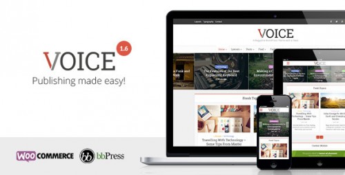 [NULLED] Voice v1.6 - Clean NewsMagazine WordPress Theme product graphic