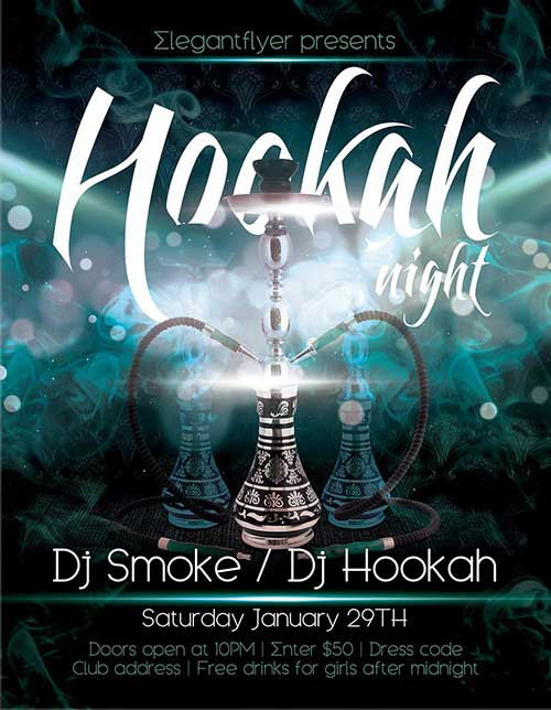 Hookah Night Flyer PSD Template + Facebook Cover
