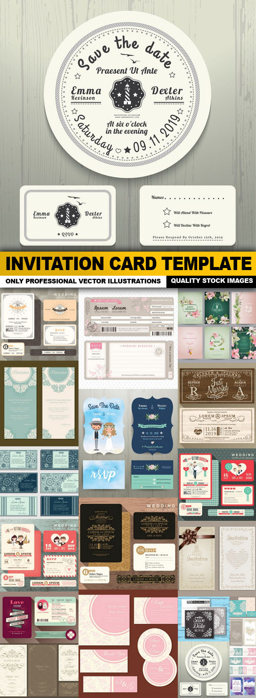 Invitation Card Template - 20 Vector